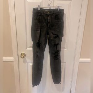 American Eagle High Rise Stretch Destroyed Skinny Jeans WORN ONCE